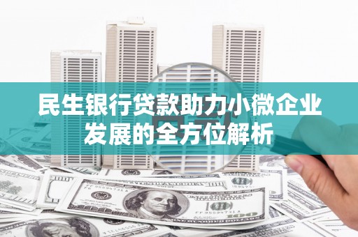 安吉民生银行贷款助力小微企业发展的全方位解析