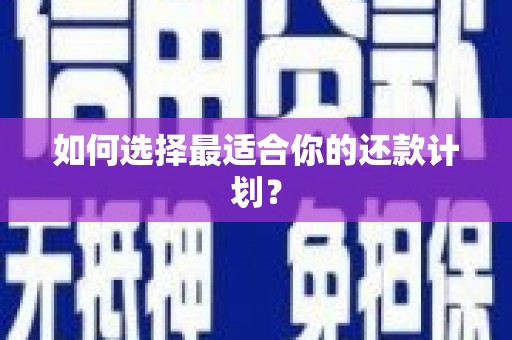 安吉如何选择最适合你的还款计划？