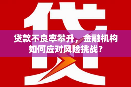 安吉贷款不良率攀升，金融机构如何应对风险挑战？