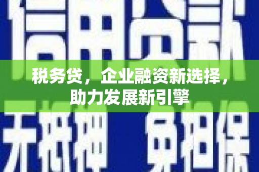 安吉税务贷，企业融资新选择，助力发展新引擎