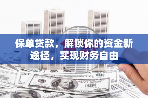 安吉保单贷款，解锁你的资金新途径，实现财务自由